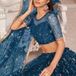 Royal Blue Indian Lehenga Choli Now in the UK