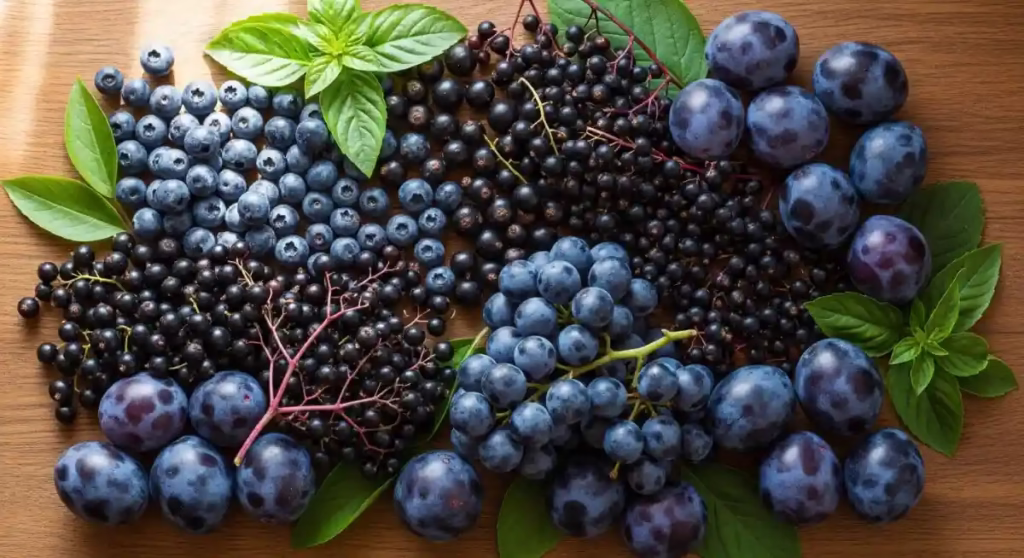 blue fruits